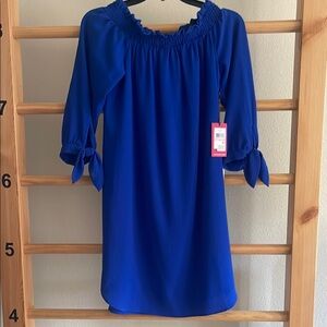 Vince Camuto Royal Blue Off-Shoulder Dress